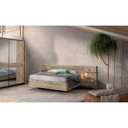 Anya - Lit 140 cm avec paroi et chevets 
